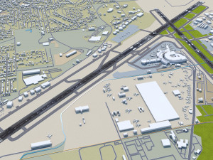 Birmingham Airport UK 10km Modelo 3D