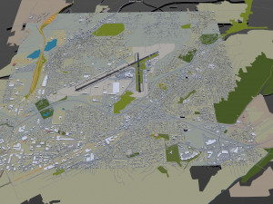 Birmingham Airport UK 10km Modelo 3D
