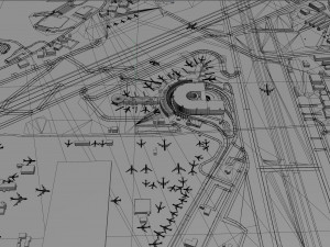 Birmingham Airport UK 10km Modelo 3D