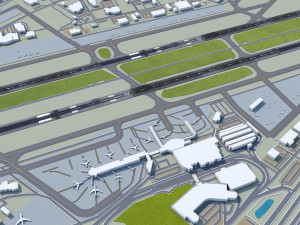Boise Airport 10km Modello 3D
