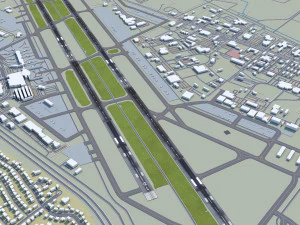 Boise Airport 10km 3D Model