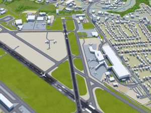 Burlington Airport 10km 3D Model