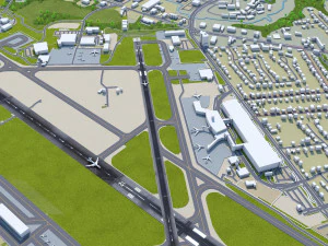 Burlington Airport 10km 3D Model