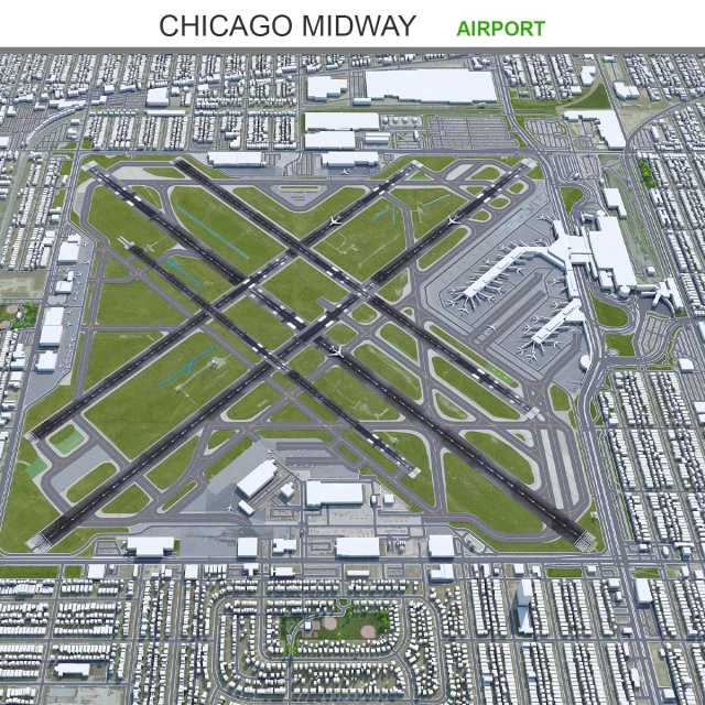 Caracas Airport 12km 3D Model .c4d .max .obj .3ds .fbx .stl .blend 