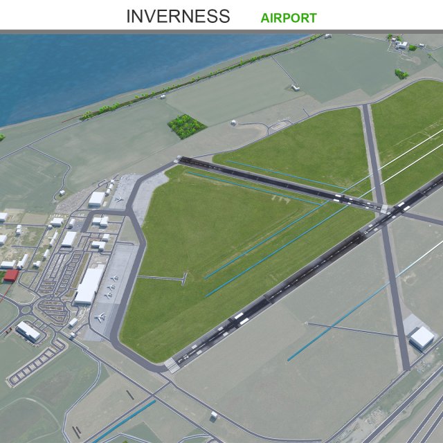 Inverness Airport 10km Modelo 3D .c4d .max .obj .3ds .fbx .stl .blend 