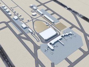 Jackson - Medgar Wiley Evers Airport 10km 3D Model