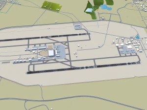 Jackson - Medgar Wiley Evers Airport 10km 3D Model