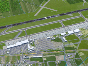 Katowice Wojciech Korfanty Airport 10km 3D Model
