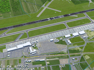 Katowice Wojciech Korfanty Airport 10km Modello 3D
