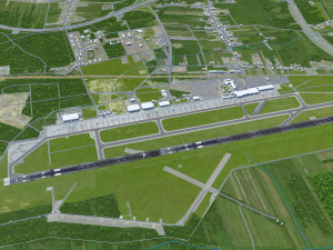 Katowice Wojciech Korfanty Airport 10km 3D Model