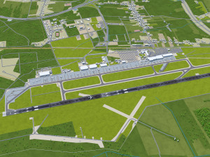 Katowice Wojciech Korfanty Airport 10km 3D Model