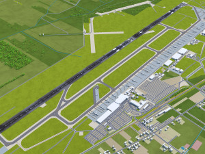 Katowice Wojciech Korfanty Airport 10km 3D Model