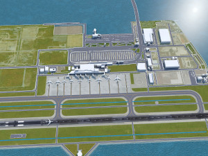 Kobe Airport 10km 3D Model