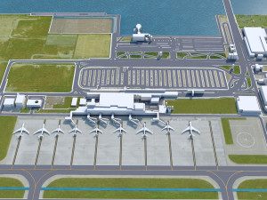 Kobe Airport 10km Modelo 3D