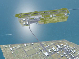 Kobe Airport 10km 3D Model