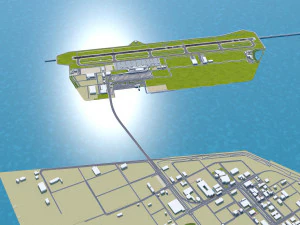 Kobe Airport 10km 3D Model