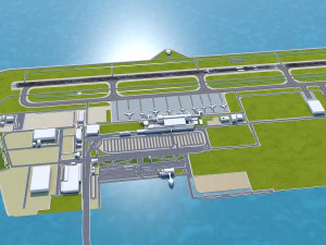 Kobe Airport 10km 3D Model