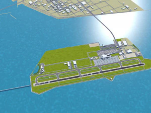 Kobe Airport 10km 3D Model