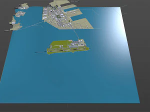 Kobe Airport 10km 3D Model