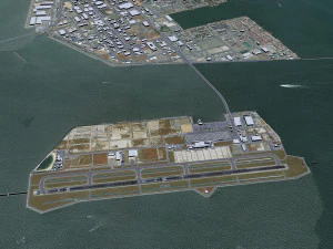 Kobe Airport 10km 3D Model