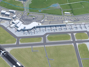 Leeds Bradford Airport 10km 3D Model