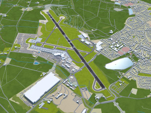 Leeds Bradford Airport 10km 3D Model