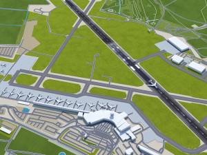 Leeds Bradford Airport 10km 3D Model