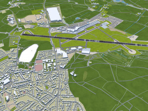 Leeds Bradford Airport 10km 3D Model