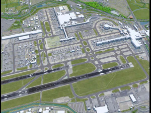 London Gatwick Airport 10km 3D Model