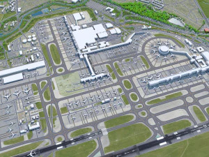 London Gatwick Airport 10km 3D Model