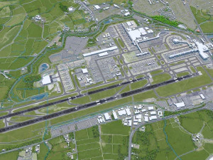 London Gatwick Airport 10km 3D Model