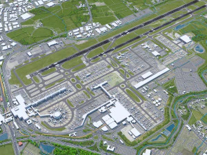 London Gatwick Airport 10km 3D Model