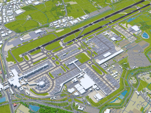 London Gatwick Airport 10km Modelo 3D