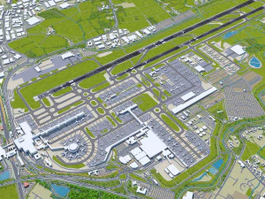 London Gatwick Airport 10km 3D Model