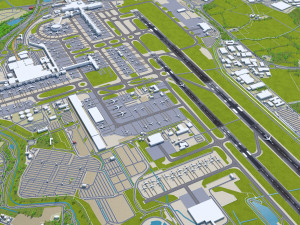 London Gatwick Airport 10km Modelo 3D