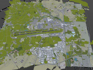London Gatwick Airport 10km 3D Model