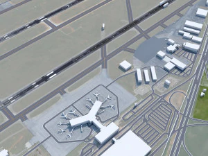 McGhee Tyson Airport Knoxville 10km 3D Model