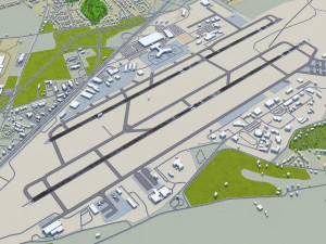 McGhee Tyson Airport Knoxville 10km 3D Model