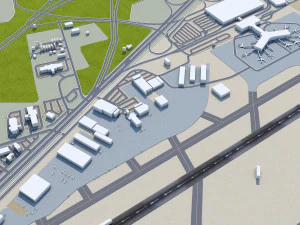 McGhee Tyson Airport Knoxville 10km 3D Model