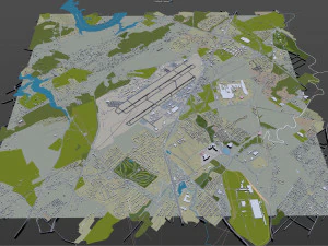 McGhee Tyson Airport Knoxville 10km 3D Model