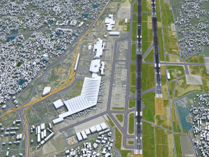 Netaji Subhash Chandra Bose International Airport Kolkata 10km 3Dモデル
