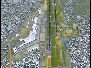 Netaji Subhash Chandra Bose International Airport Kolkata 10km 3D Model