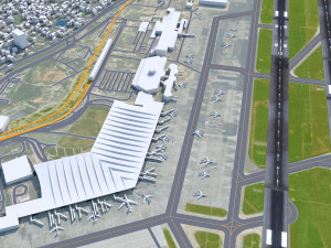 Netaji Subhash Chandra Bose International Airport Kolkata 10km 3D Model