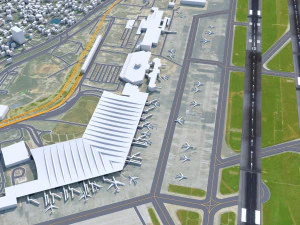 Netaji Subhash Chandra Bose International Airport Kolkata 10km 3D Model