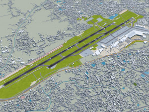 Netaji Subhash Chandra Bose International Airport Kolkata 10km 3D Model
