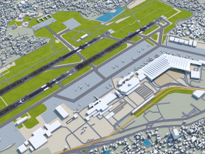Netaji Subhash Chandra Bose International Airport Kolkata 10km 3D Model