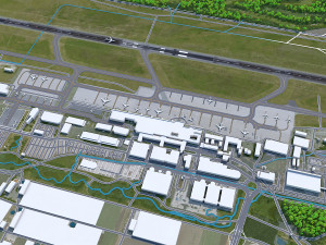 Nuremberg Airport 10km 3D Model