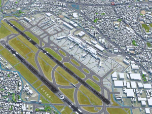 大阪空港 10km 3Dモデル