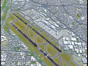 Osaka Airport 10km 3D Model