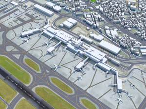 Osaka Airport 10km 3D Model